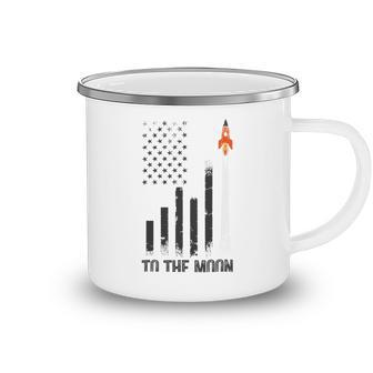 Official To The Moon Distressed Us Flag Stock Market Amc Gme Investor Cryptocurrency Investor Funny Camping Mug | Favorety