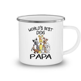 Papa Grandpa Gift Worlds Best Dog Papa Camping Mug - Seseable