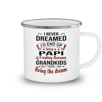 Papi Grandpa Gift Papi Of Freaking Awesome Grandkids Camping Mug - Seseable