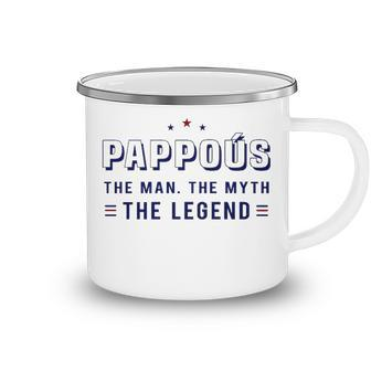 Pappoús Grandpa Gift Pappoús The Man The Myth The Legend V2 Camping Mug - Seseable