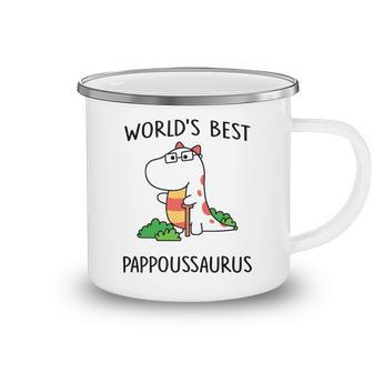 Pappous Grandpa Gift Worlds Best Pappoussaurus Camping Mug - Seseable