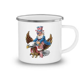 Patriotic Uncle Sam Bald Eagle 4Th Of July American Flag Boy Camping Mug | Mazezy