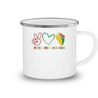 Peace Love Juneteenth Black Pride Freedom Independence Camping Mug | Mazezy