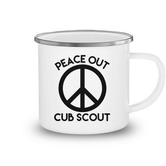 Peace Out Cub Scout Funny Good Bye Saying Camping Mug | Mazezy