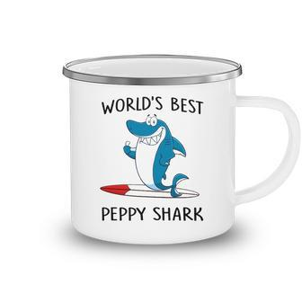 Peppy Grandpa Gift Worlds Best Peppy Shark Camping Mug - Seseable