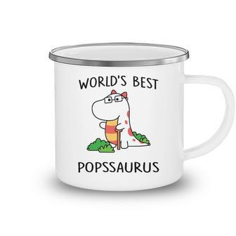 Pops Grandpa Gift Worlds Best Popssaurus Camping Mug - Seseable