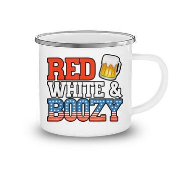 Red White And Boozy Funny 4Th Of July Drinking Crew Party Camping Mug | Seseable CA