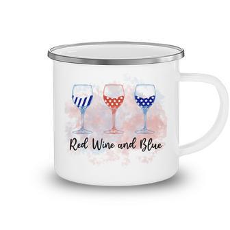 Red Wine Blue 4Th Of July Wine Red White Blue Wine Glasses Camping Mug | Favorety UK