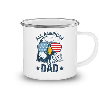 Retro All American Dad 4Th Of July Daddy Eagle Usa Camping Mug - Seseable