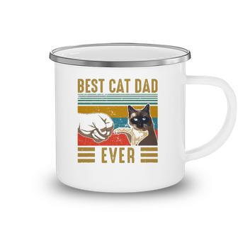 Retro Vintage Best Cat Dad Ever Fathers Day Siamese Cat Camping Mug | Mazezy