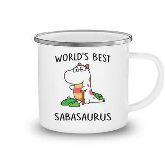 Saba Grandpa Gift Worlds Best Sabasaurus Camping Mug - Seseable