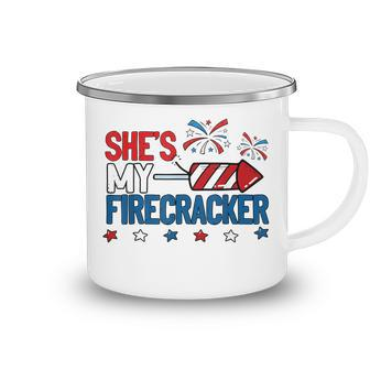 Shes My Firecracker 4Th July Matching Couples His And Hers Camping Mug - Seseable