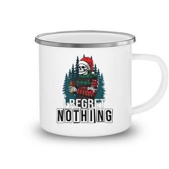 Skeleton Santa I Regret Nothing Christmas Camping Mug | Favorety CA