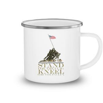 Stand For The Flag Kneel For The Fallen Patriotic Camping Mug | Mazezy