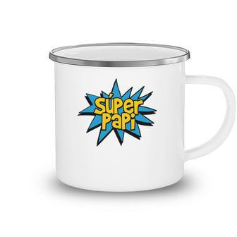 Super Papi Comic Book Superhero Spanish Dad Graphic Camping Mug