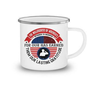 The Willingness Of Americas Veterans To Sacrifice Camping Mug - Monsterry