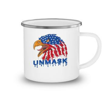 Unmask No Mask Usa Flag Eagle Patriotic Independence Day Camping Mug | Mazezy