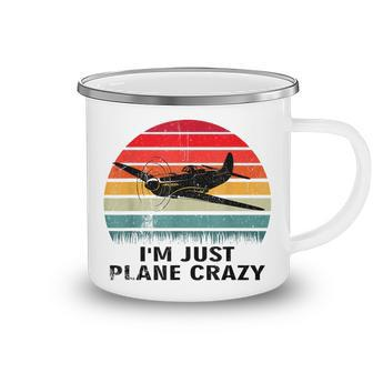 Vintage Im Just Plane Crazy Airplane Pilots Aviation Day Camping Mug | Seseable CA