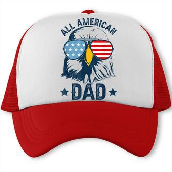 Retro All American Dad 4Th Of July Daddy Eagle Usa Trucker Cap - Seseable