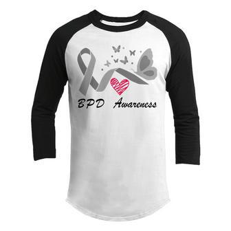 Borderline Personality Disorder Bpd Awareness Butterfly Grey Ribbon Borderline Personality Disorder Bpd Awareness Youth Raglan Shirt | Favorety AU