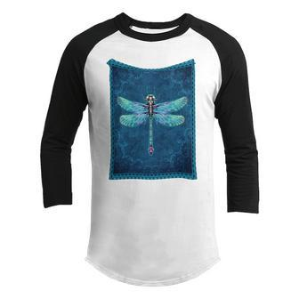 Dragonfly With Floral Vintage Youth Raglan Shirt - Monsterry