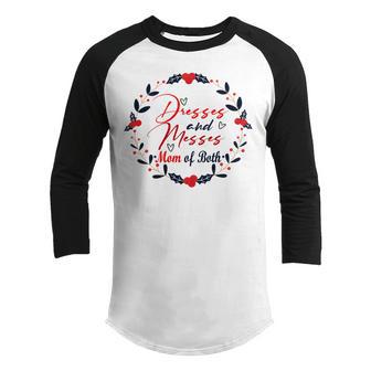 Dresses And Messes Mom Of Both Mother Day Gift Cute Gift Youth Raglan Shirt | Favorety UK