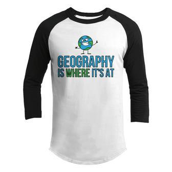 Funny Earth School - Geography Is Where Its At Youth Raglan Shirt