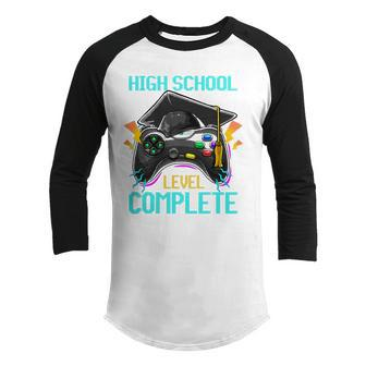 High School Level Complete Graduation 2022 Gamer Gift Youth Raglan Shirt