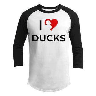 I Just Really Like Ducks Ok Youth Raglan Shirt | Favorety DE