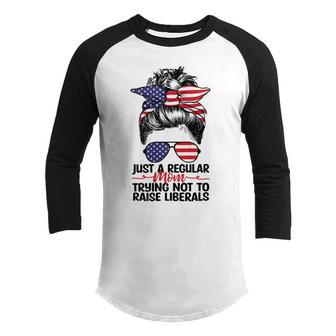 Just A Regular Mom Trying Youth Raglan Shirt | Favorety UK