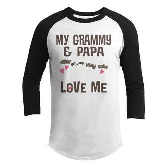 Kids My Grammy And Papa Love Me Granddaughter Sloth Youth Raglan Shirt | Mazezy