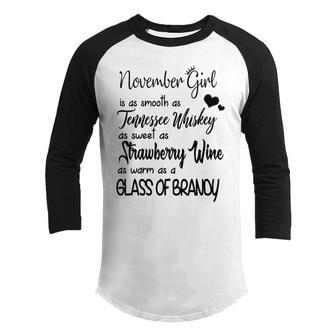 November Girl Is As Sweet As Strawberry Youth Raglan Shirt - Seseable