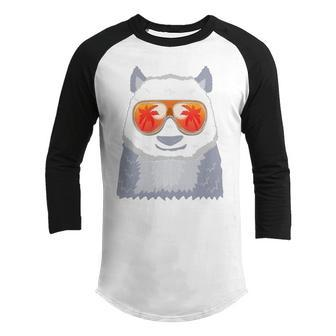 Panda Bear Sunglasses Beach Summer Sleeveless Top 210 Shirt Youth Raglan Shirt | Favorety