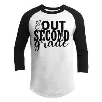 Second Grade Out School 2Nd Grade Peace Students Kids Youth Raglan Shirt - Seseable