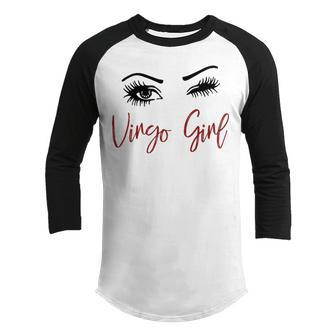 Virgo Girl Gift Virgo Girl Wink Eyes Youth Raglan Shirt - Seseable