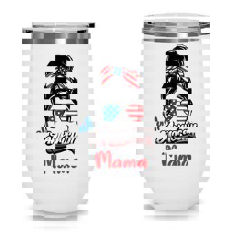 4Th Of July All American Mama Messy Bun All American Mama Wine Tumbler | Seseable CA