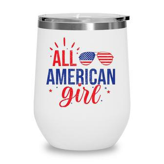 All American Girl 4Th Of July Girls Kids Sunglasses Family Wine Tumbler