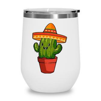 Cactus Cinco De Mayo Mexican V2 Wine Tumbler | Mazezy