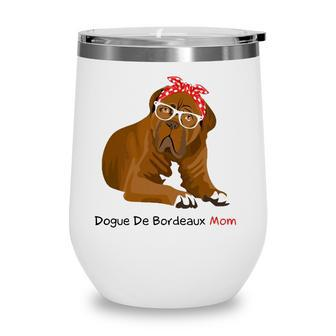 Dogue De Bordeaux Mom Bandana Womens Wine Tumbler | Mazezy