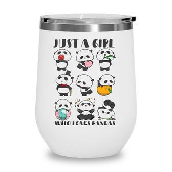 Just A Girl Who Loves Pandas For Women Lover Panda Wine Tumbler | Mazezy
