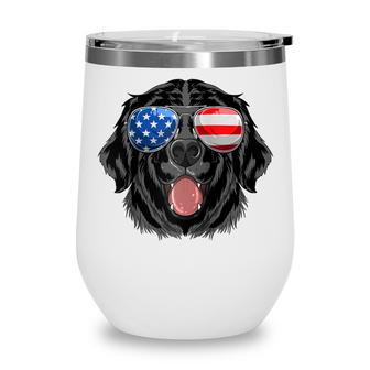 Labrador Retriever Usa American Flag Dog Dad Mom 4Th Of July Wine Tumbler - Seseable