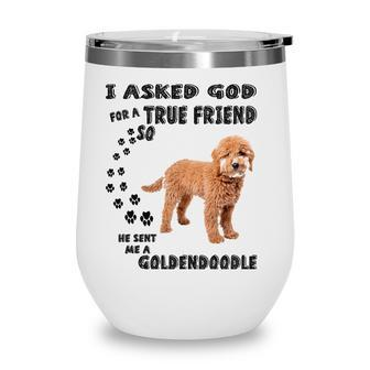 Mini Goldendoodle Quote Mom Doodle Dad Art Cute Groodle Dog Wine Tumbler | Mazezy