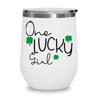 One Lucky Girl Funny St Patrick Day Wine Tumbler | Favorety AU