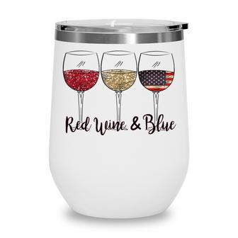 Red Wine & Blue 4Th Of July Wine Red White Blue Wine Glasses V2 Wine Tumbler - Seseable