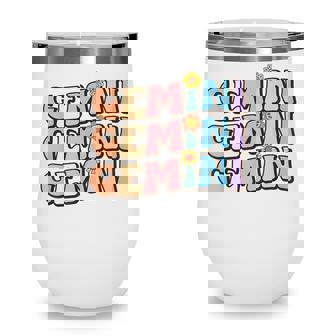 Retro Astrology May Or June Birthday Zodiac Sign Gemini Wine Tumbler - Seseable