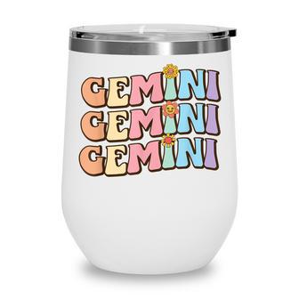 Retro Astrology May Or June Birthday Zodiac Sign Gemini Wine Tumbler - Seseable