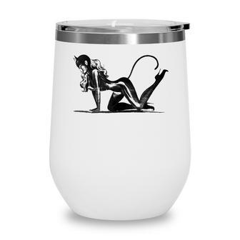 Sexy Catsuit Latex Black Cat Costume Cosplay Pin Up Girl Wine Tumbler | Mazezy