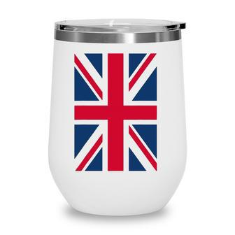 Uk Women Men Cool Vertical British Union Jack Flag Wine Tumbler | Mazezy