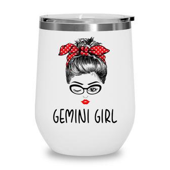 Wink Eye Woman May June Gemini Girl Birthday Women Wine Tumbler - Seseable