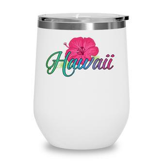 Womens Aloha Hawaii From The Island - Feel The Aloha Flower Spirit Wine Tumbler | Mazezy